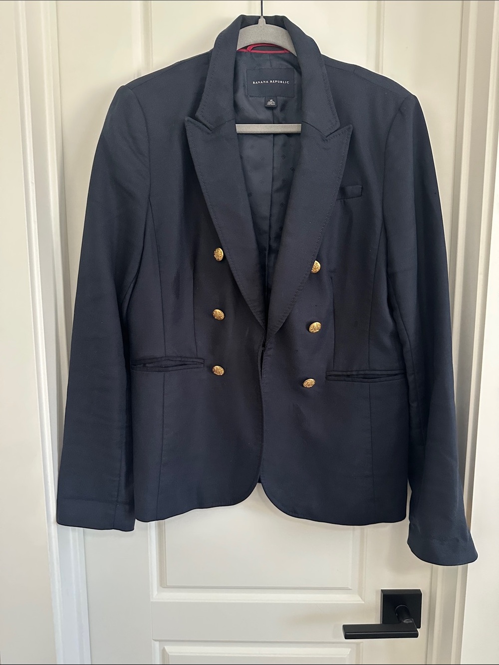 Banana Republic Navy Blazer with Gold-Tone Buttons